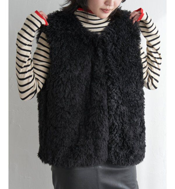 VENCE share style「ボリュームフェイクファーベスト」|ニット・セーター|