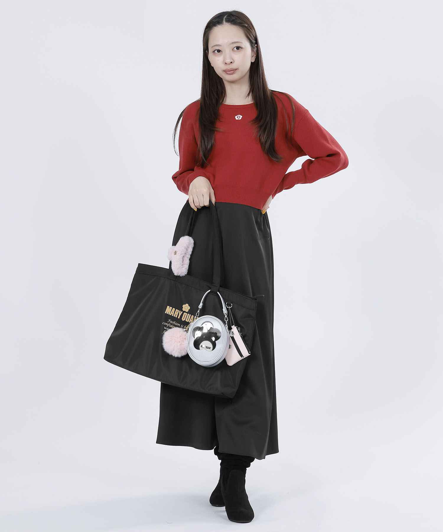 MARY QUANT「ゴールドロゴプリント舟型 トート」|トートバッグ|