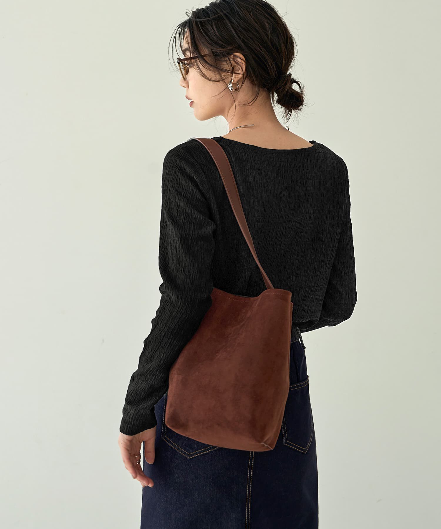 STYLE DELI「スエード調バケツトートバッグ」|トートバッグ|ブラウン