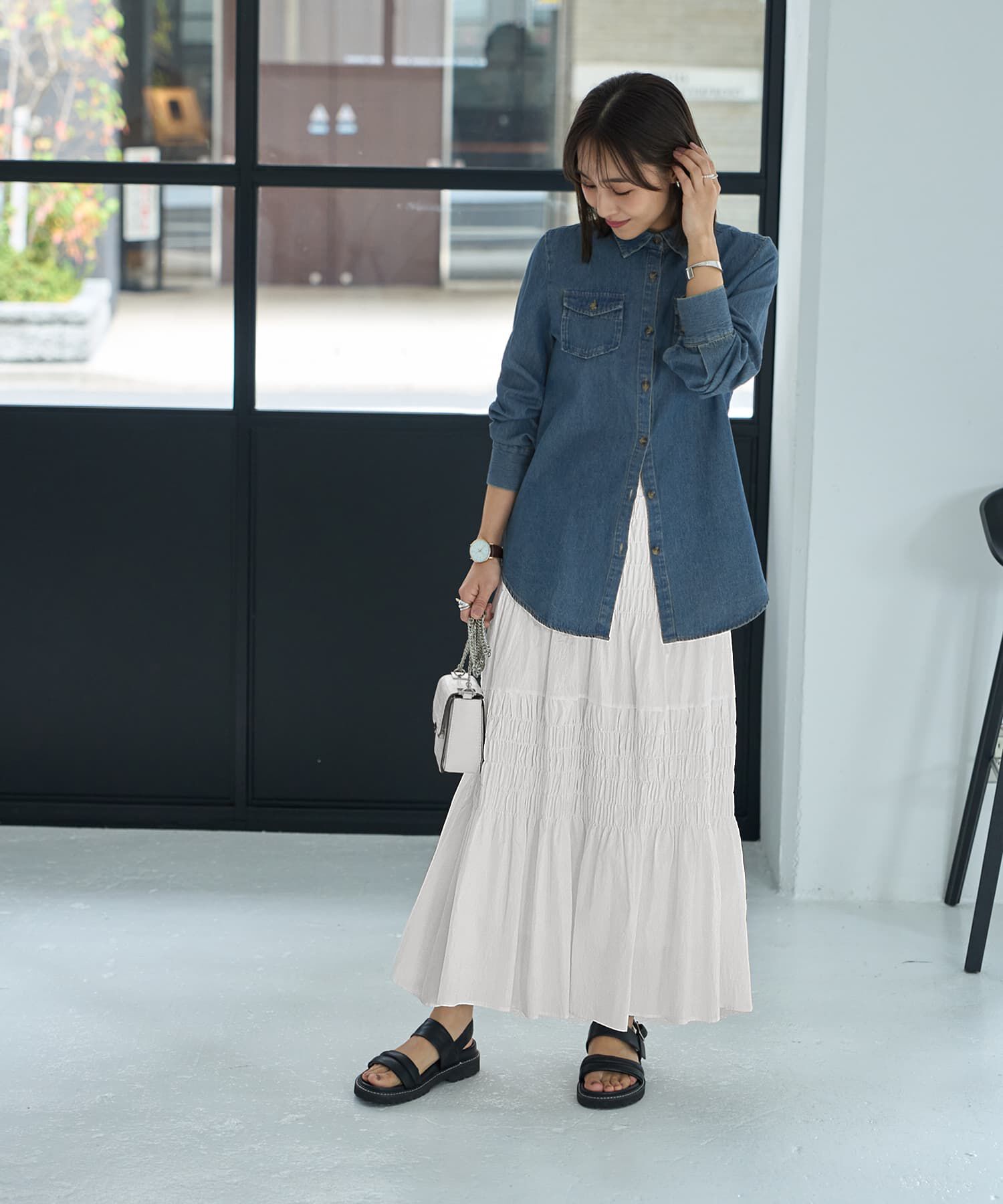 STYLE DELI「コットンシャーリングスカート」|スカート|