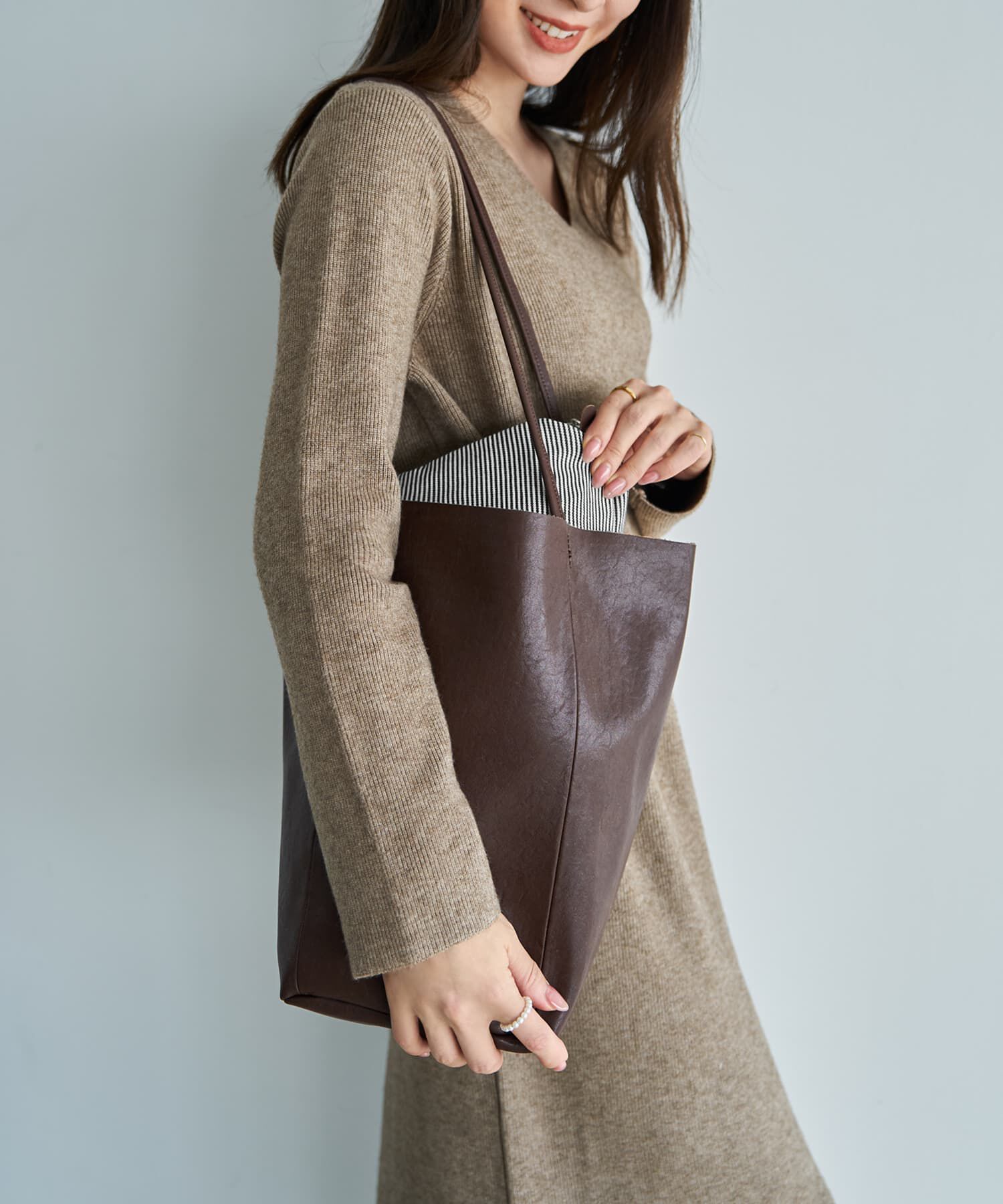 STYLE DELI「本革切りっぱなしバケツトートバッグ」|トートバッグ|