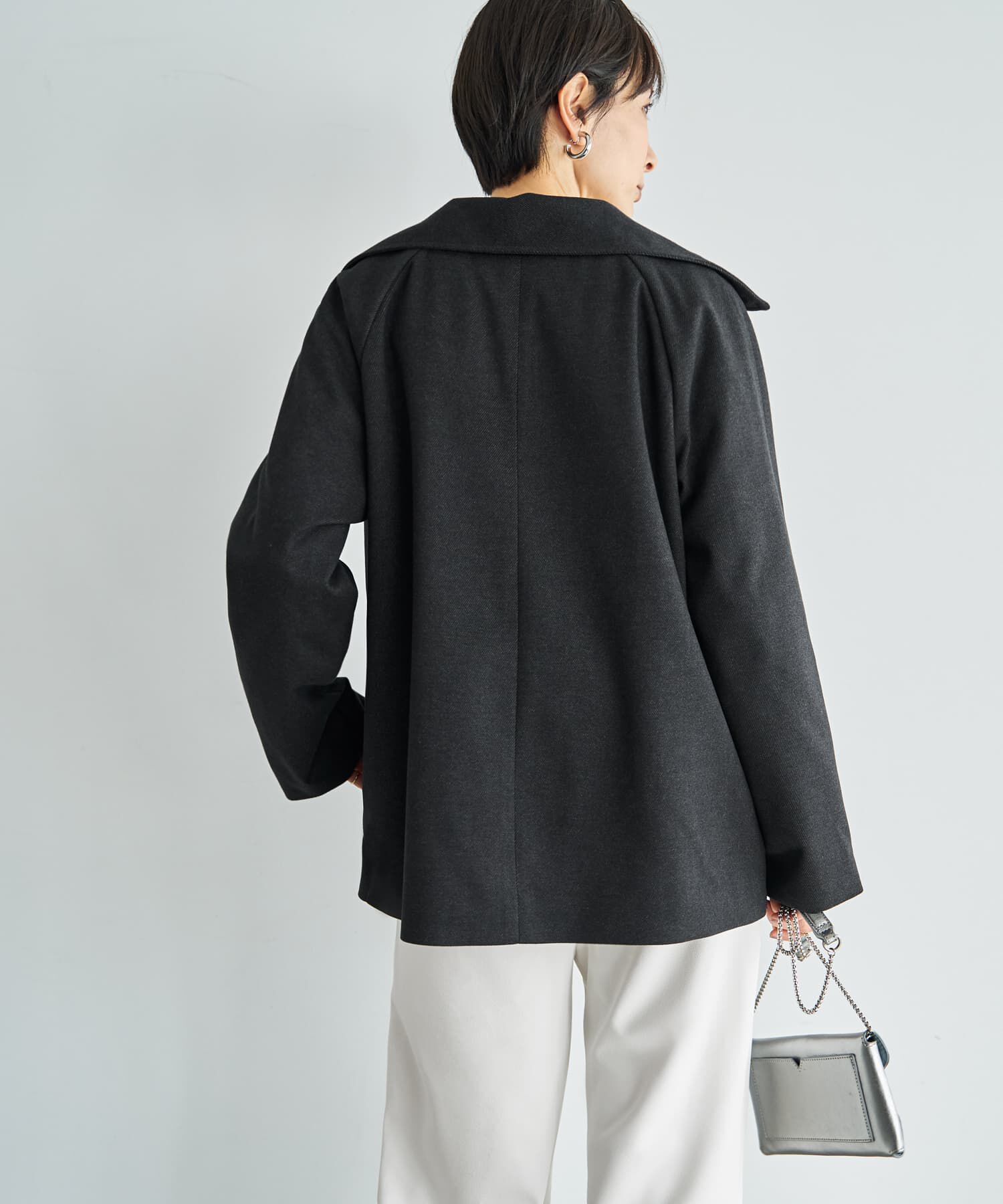 STYLE DELI「柄織り生地のPコート型ライトコート」|その他|