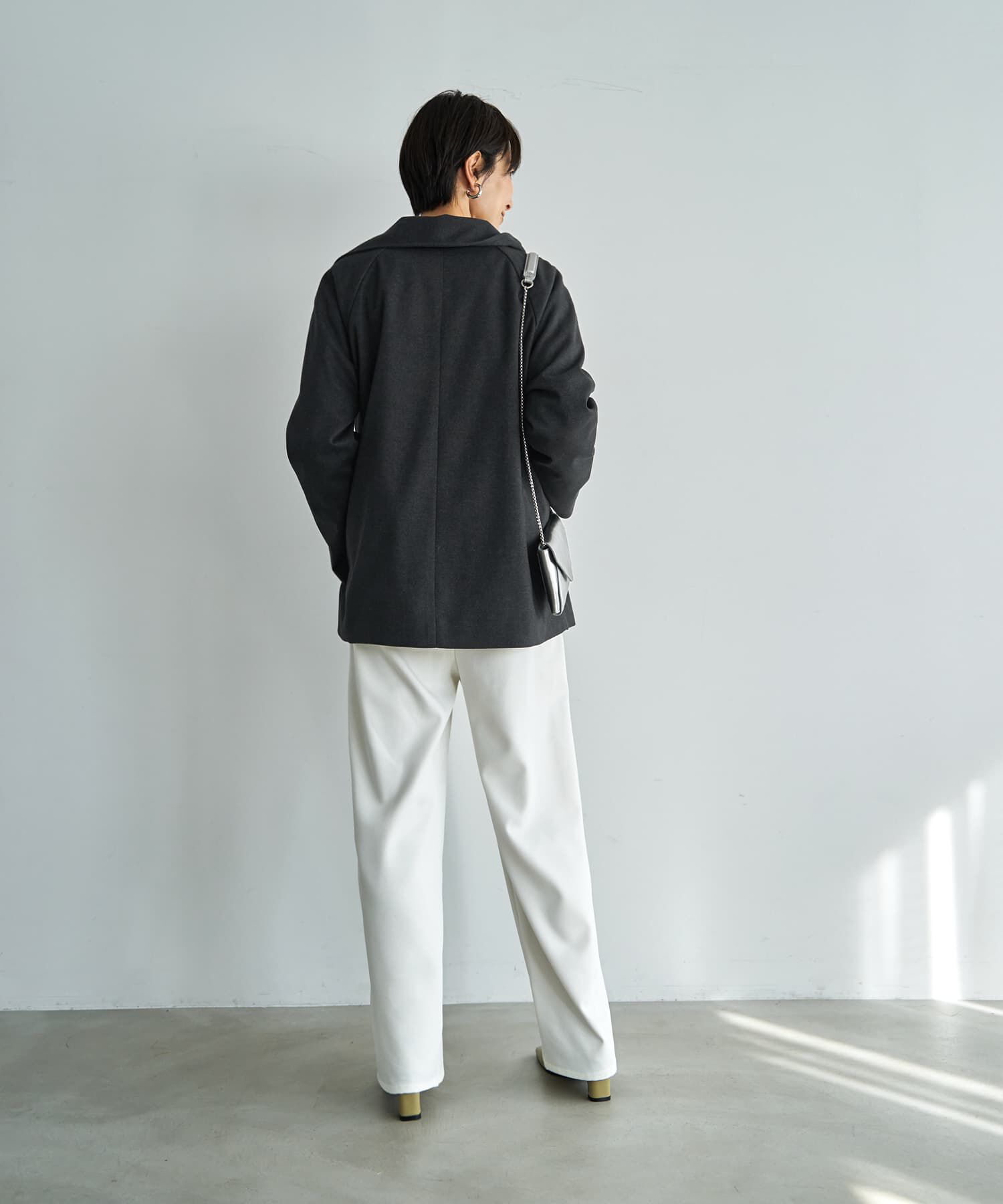 STYLE DELI「柄織り生地のPコート型ライトコート」|その他|