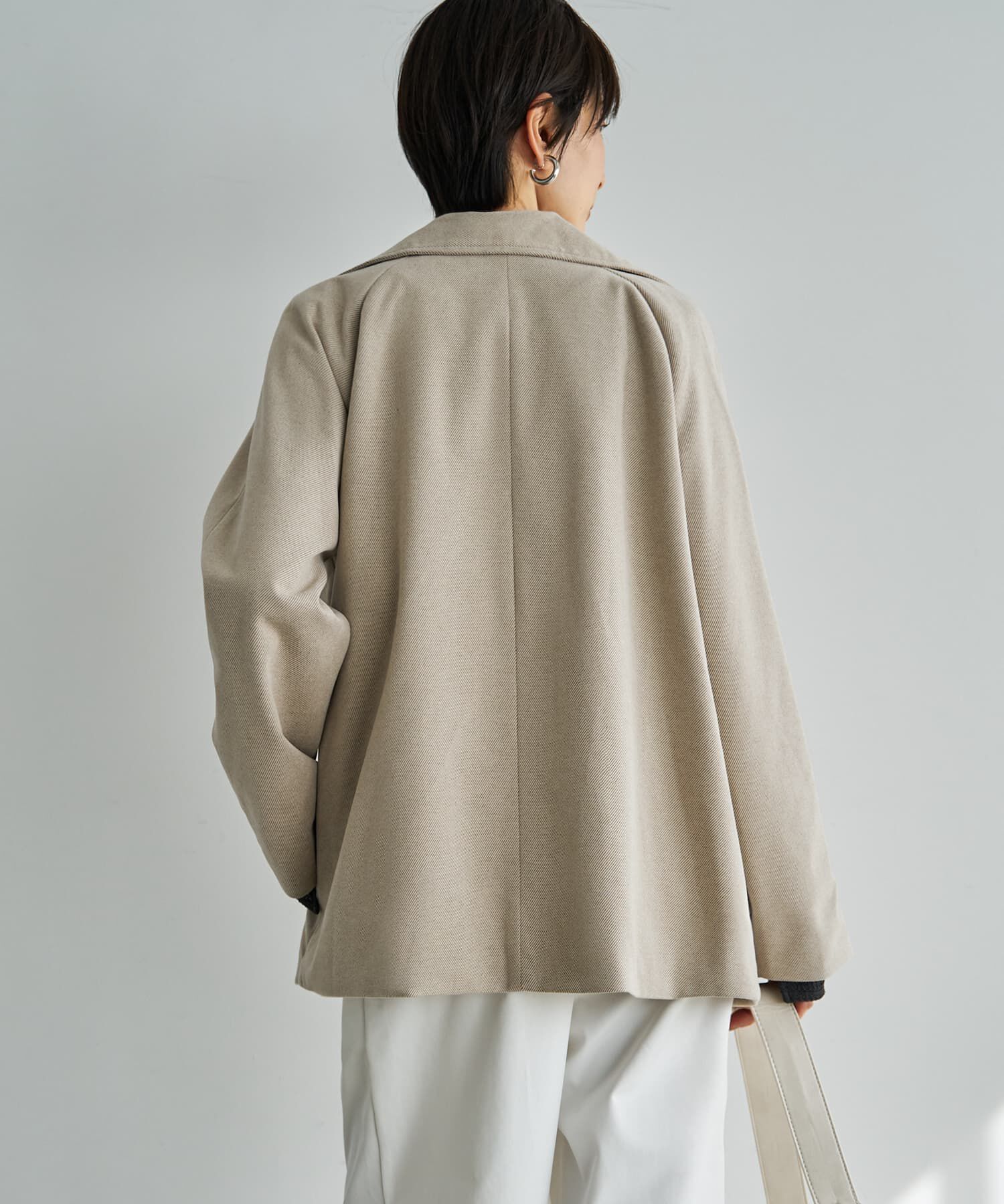 STYLE DELI「柄織り生地のPコート型ライトコート」|その他|