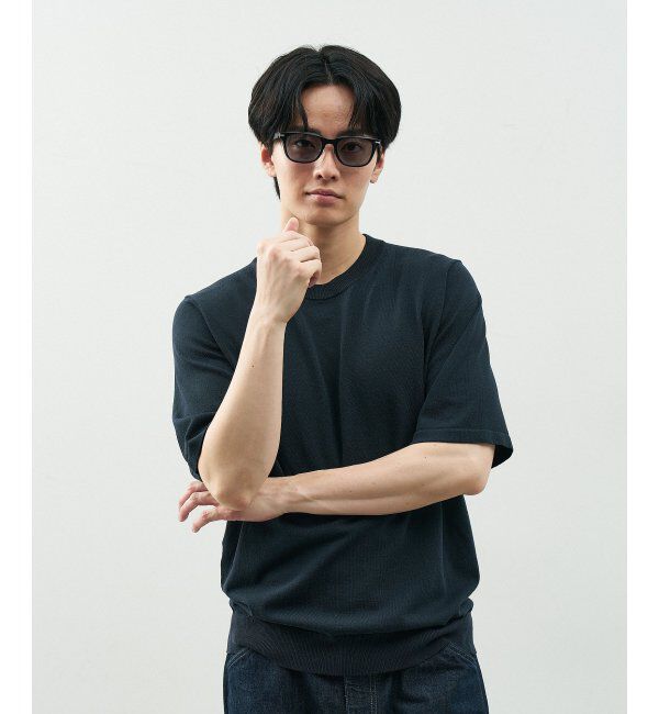  「SUNCUTGlasses/UV100%CUT サングラス レザー調 ラバーテンプル 紫外線対策 UV対策 UVカット ズレ落ち防止」|サングラス|