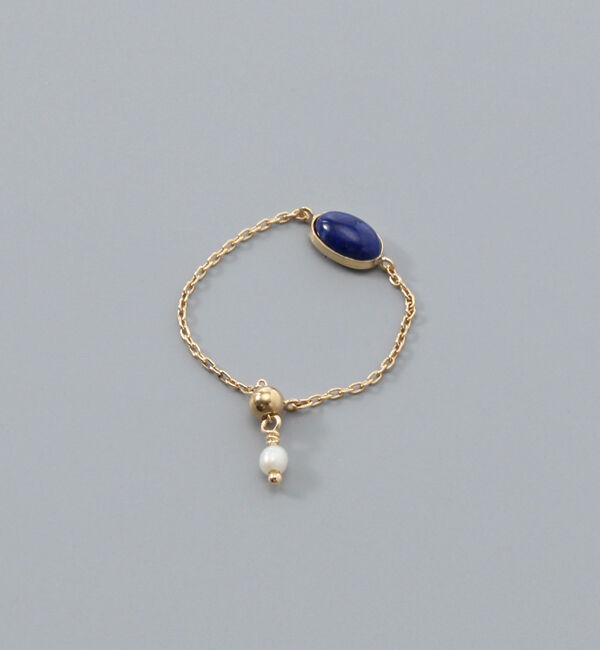 JUPITER「【K10】天然石チェーンリング/ラピスラズリ」|リング|