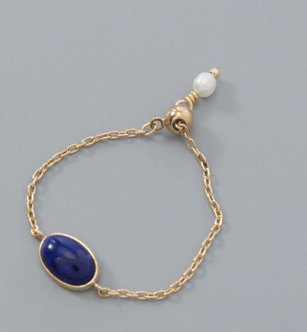 JUPITER「【K10】天然石チェーンリング/ラピスラズリ」|リング|