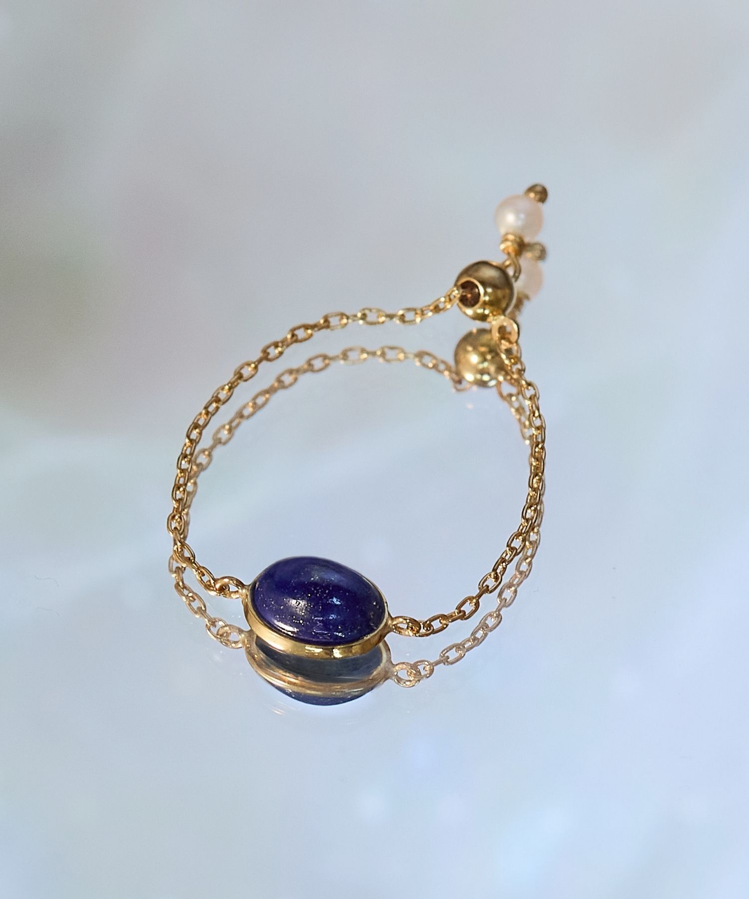 JUPITER「【K10】天然石チェーンリング/ラピスラズリ」|リング|