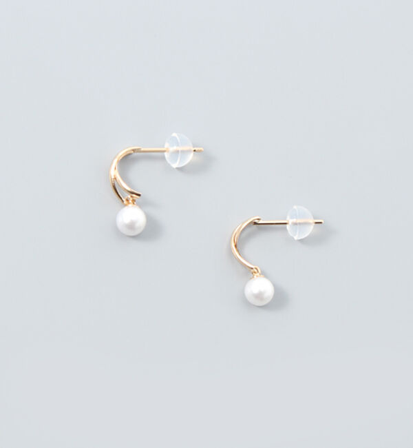 Phoebe「【K10】クロッシングパールピアス/BOX付き」|ピアス|ゴールド