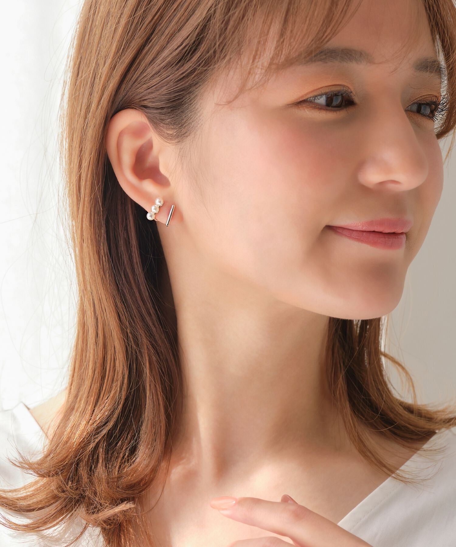 Phoebe「【シリーズ累計販売15000点突破！】ダブルデコレイトカフイヤリング　シルバー」|イヤリング|