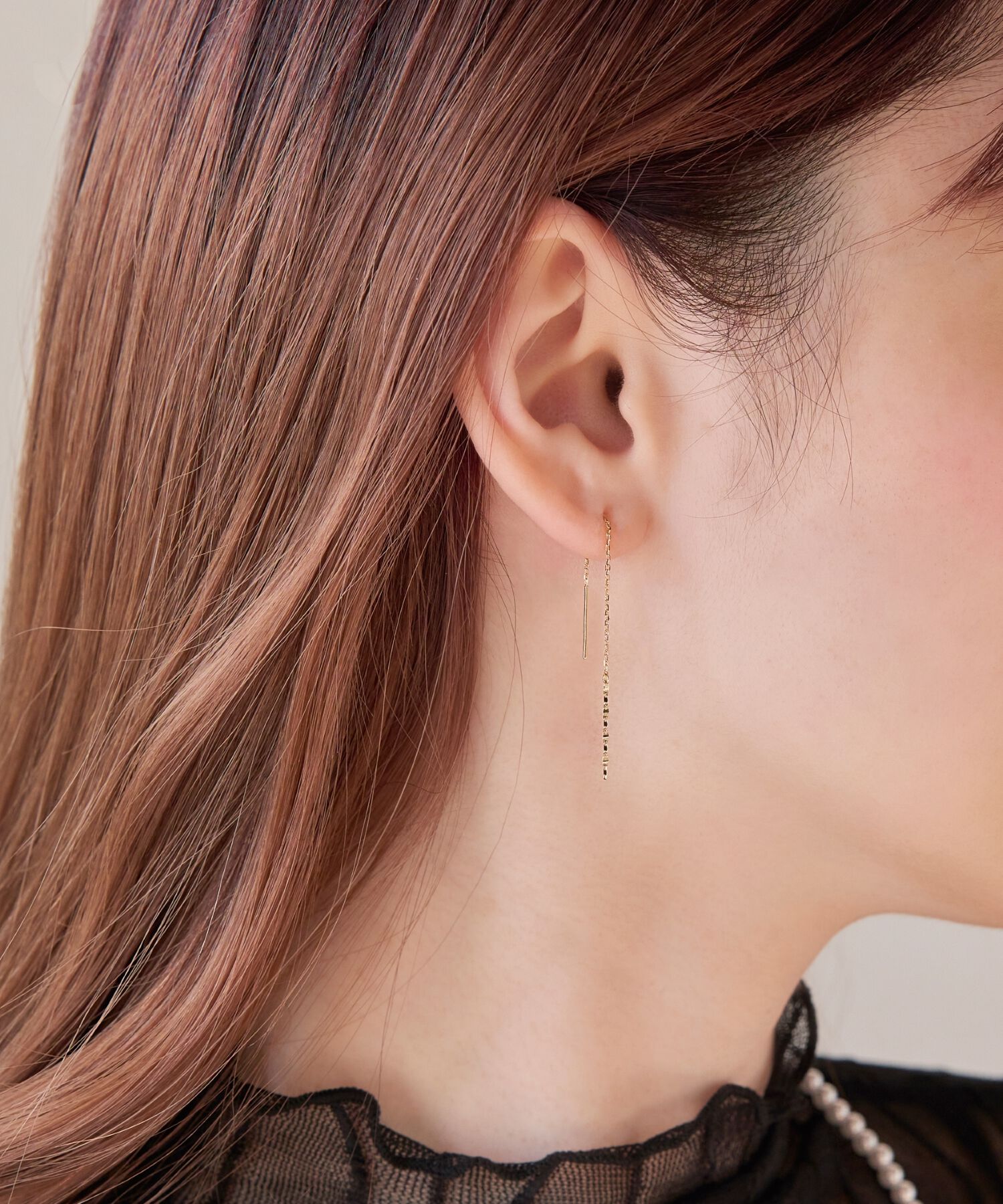 Phoebe「【K10】グリッターアメリカンチェーンピアス/BOX付き」|ピアス|