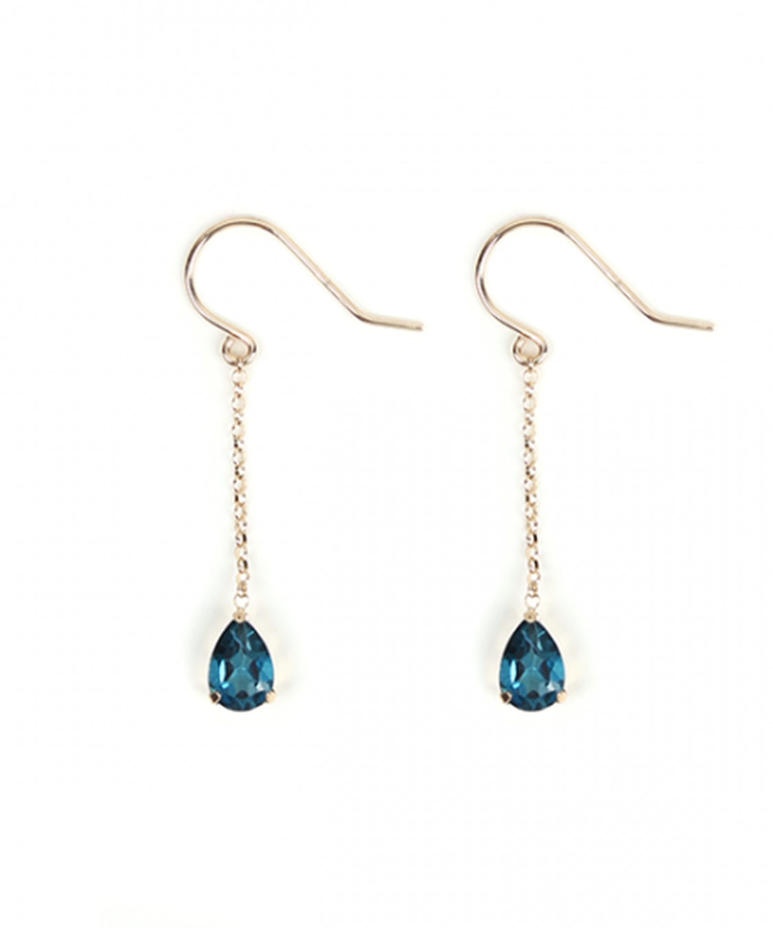  「ロンドンブルートパーズ フック ピアス | K10YG」|ピアス|