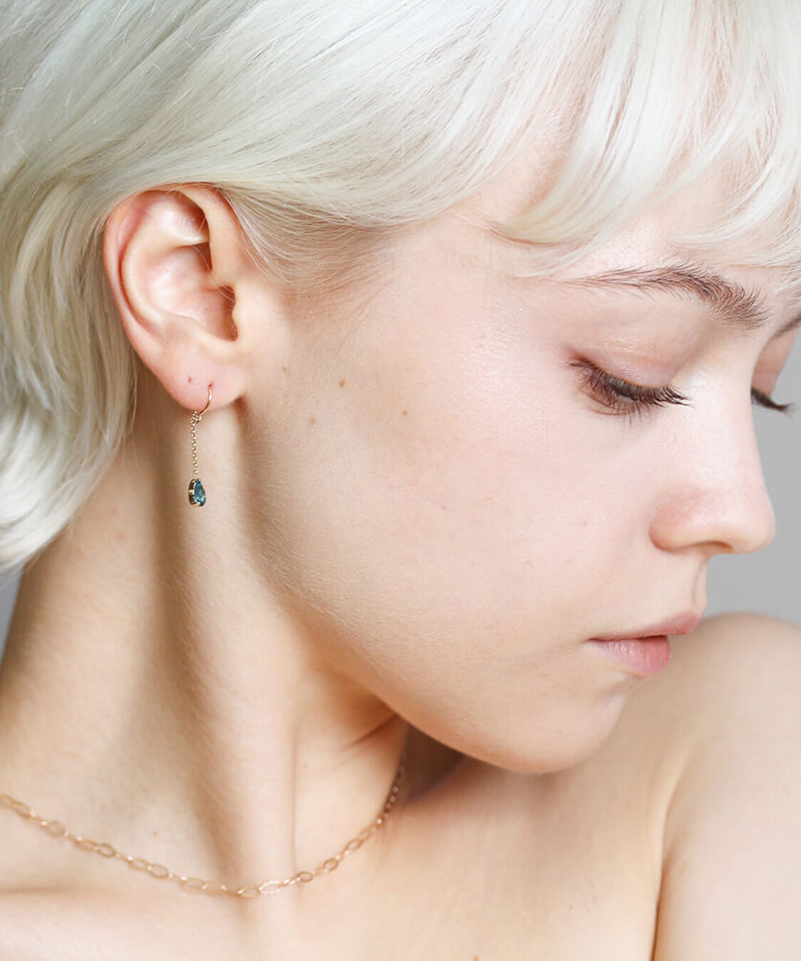  「ロンドンブルートパーズ フック ピアス | K10YG」|ピアス|