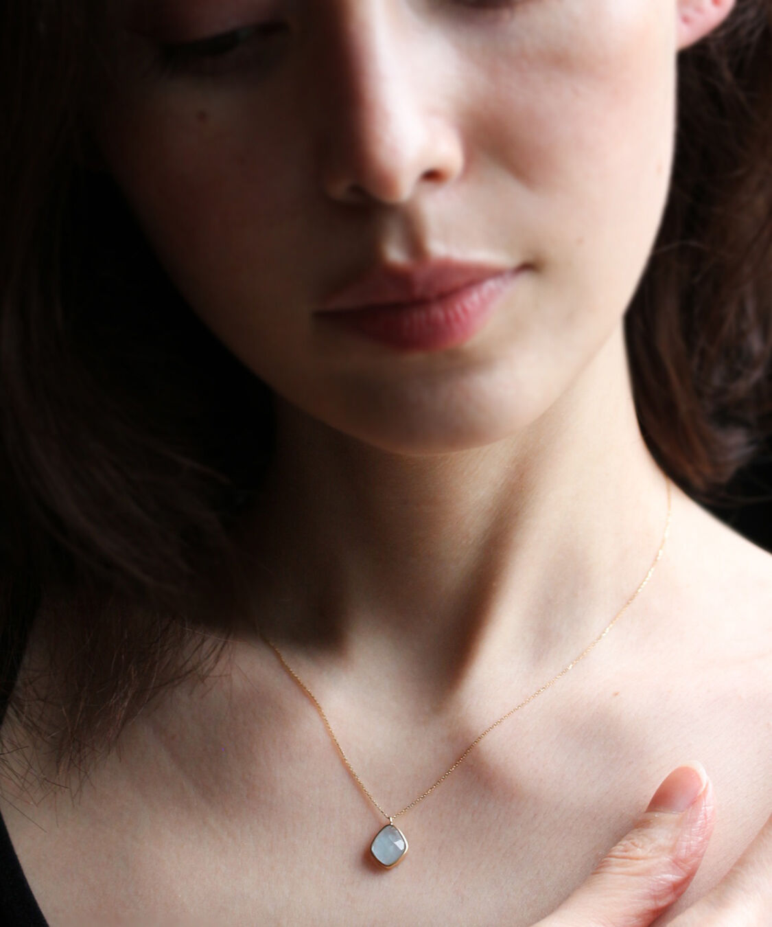  「カラーストーン ネックレス  | K10YG 〈ミルキーアクアマリン / ルチルクォーツ〉」|ネックレス|