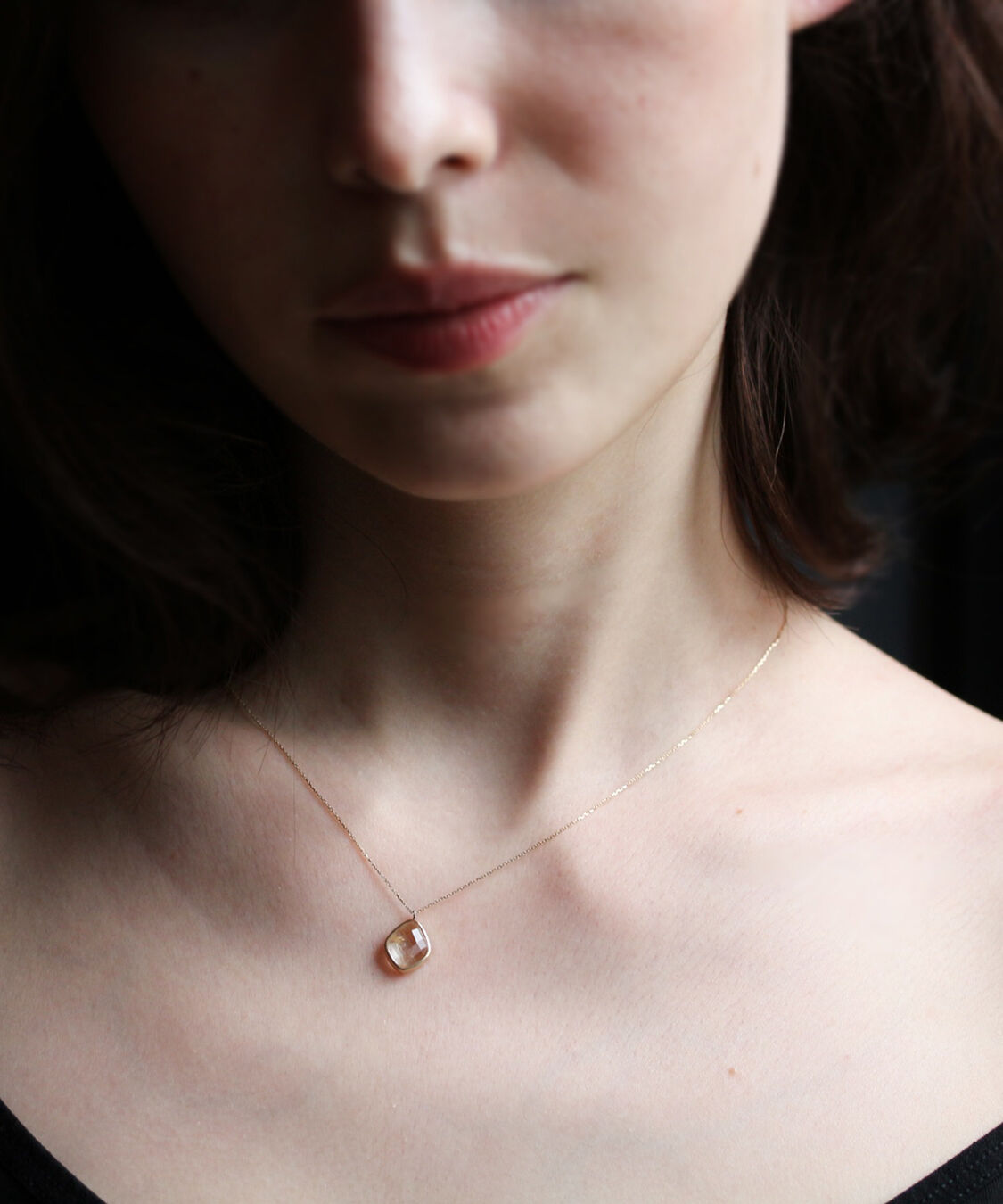  「カラーストーン ネックレス  | K10YG 〈ミルキーアクアマリン / ルチルクォーツ〉」|ネックレス|