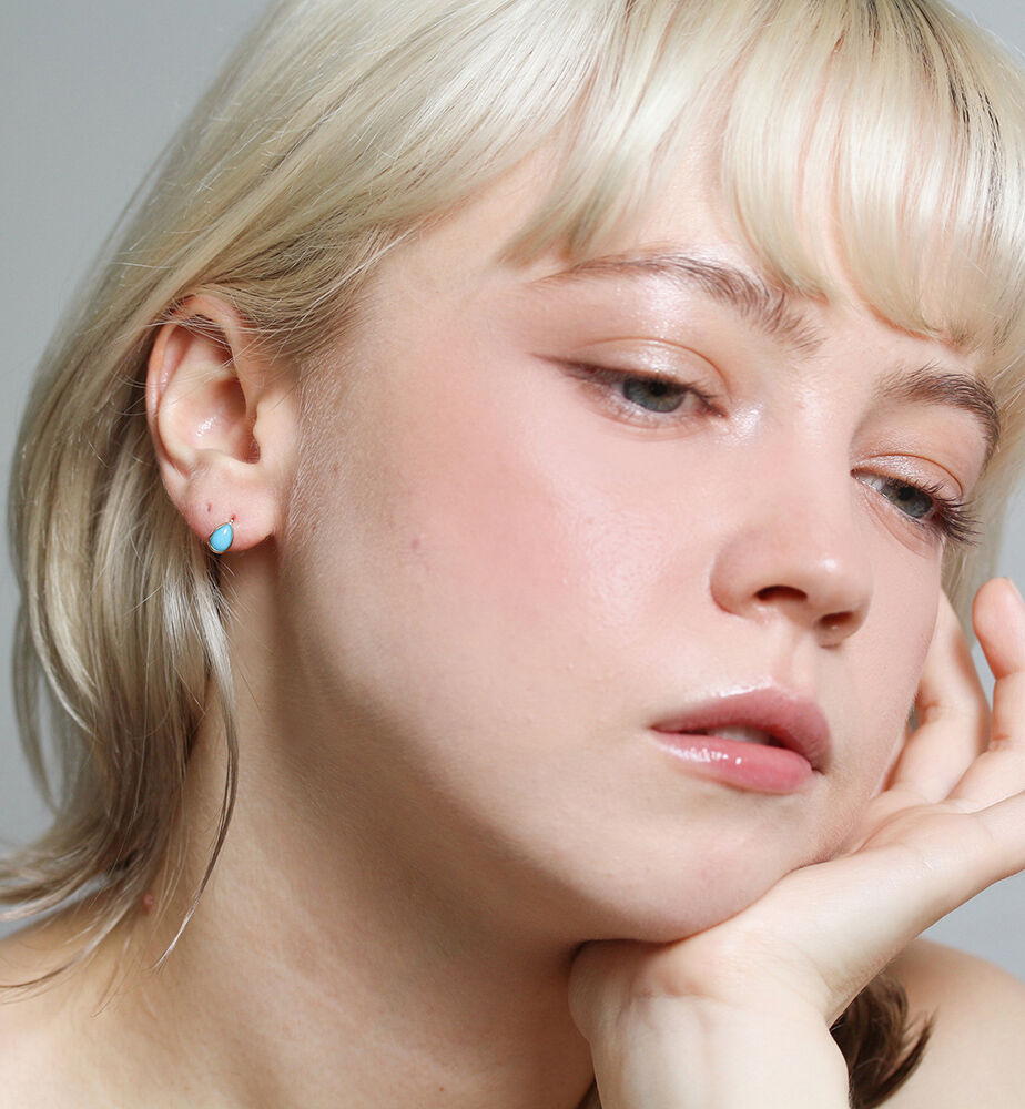  「ターコイズ ピアス | K18」|ピアス|