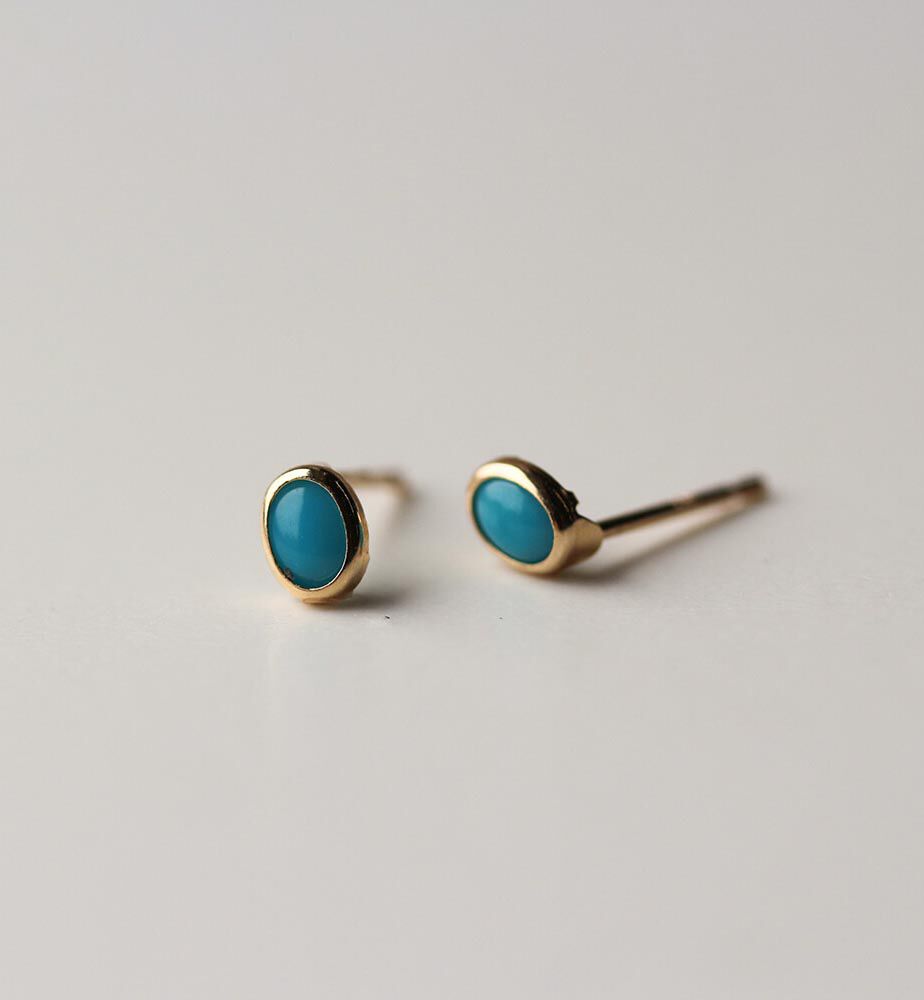  「ターコイズ ピアス | K10YG」|ピアス|