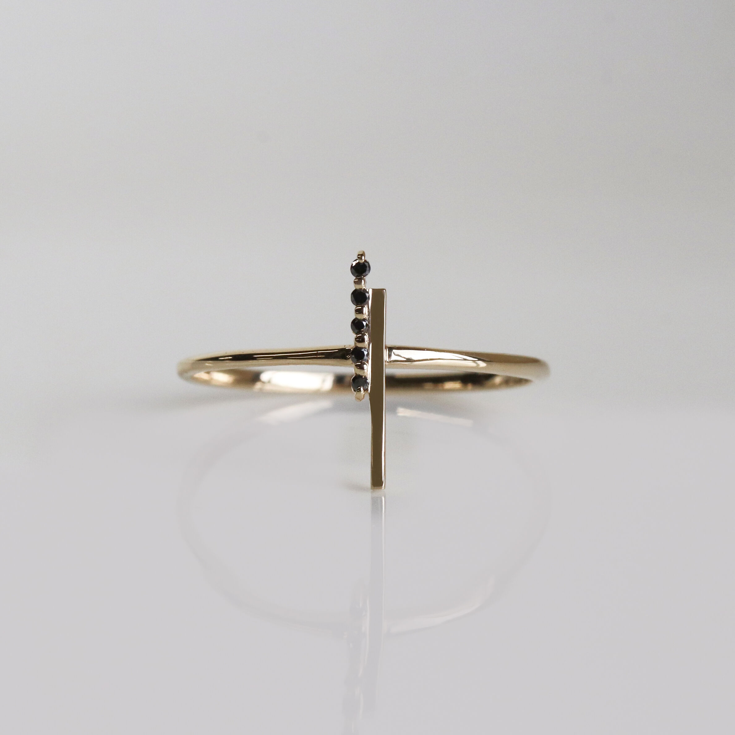  「ブラックダイヤモンド リング | K10YG」|リング|