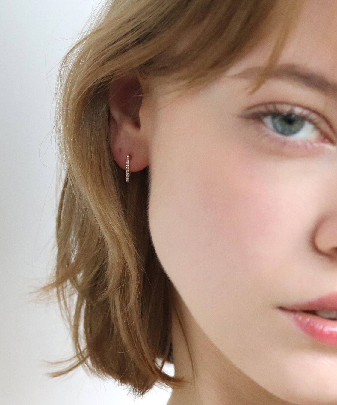  「ダイヤモンド スナップ フープ ピアス  | K10YG〈ステラ〉〈世界最小〉」|ピアス|