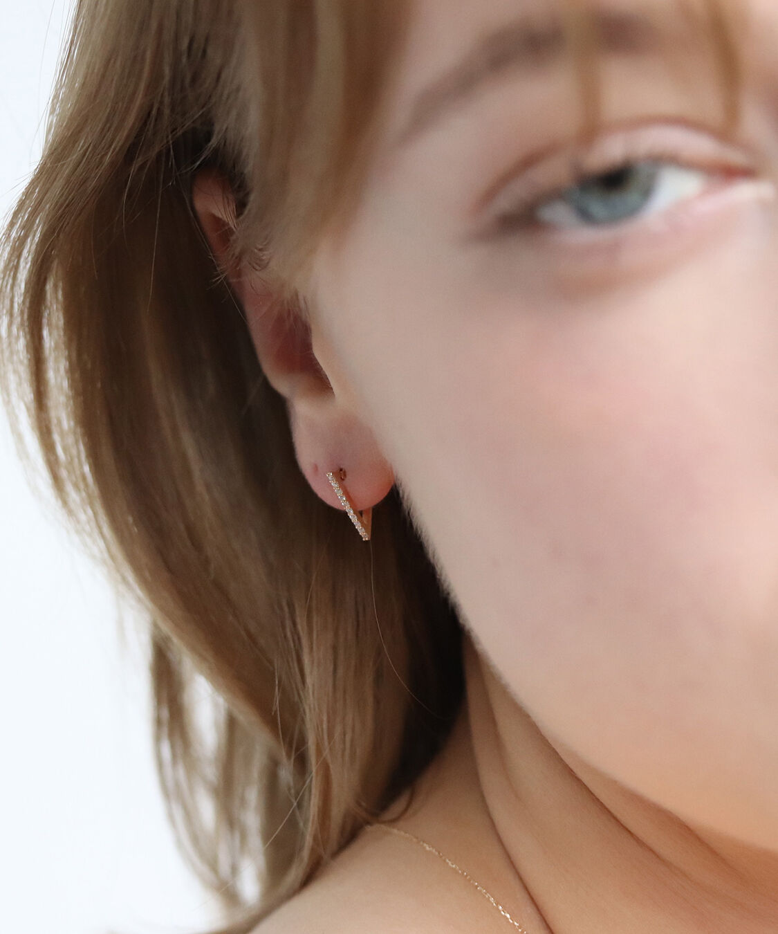  「ダイヤモンド スナップ フープ ピアス  | K10YG〈ステラ〉〈世界最小〉」|ピアス|