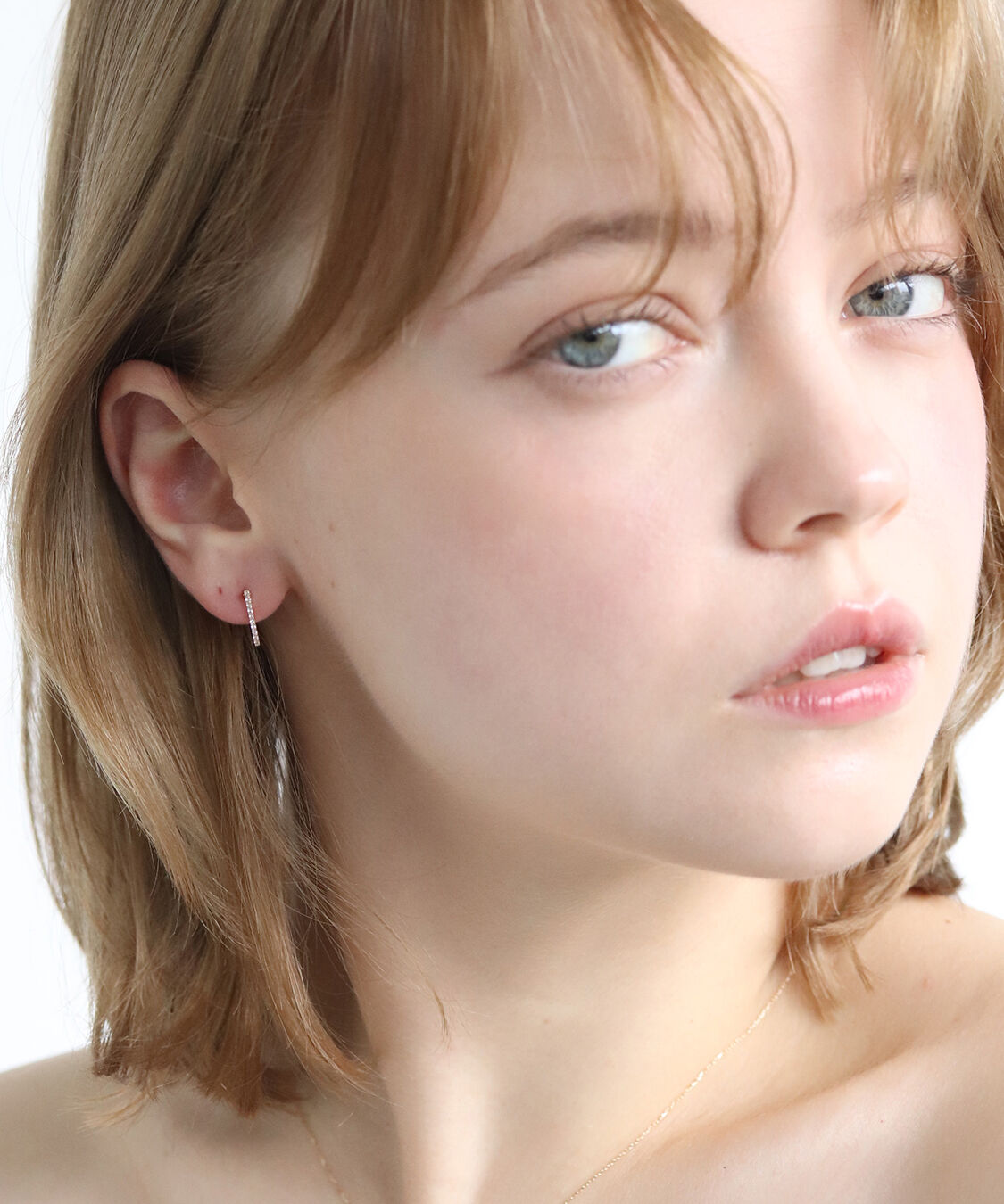  「ダイヤモンド スナップ フープ ピアス  | K10YG〈ステラ〉〈世界最小〉」|ピアス|