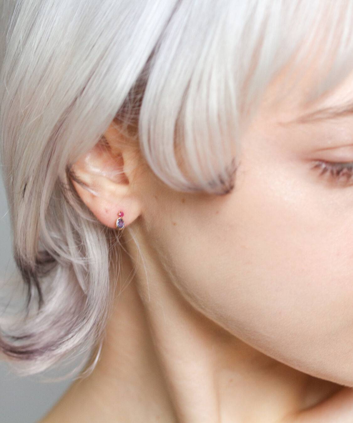  「ルビー / アイオライト ピアス | K10YG  〈Web限定〉」|ピアス|
