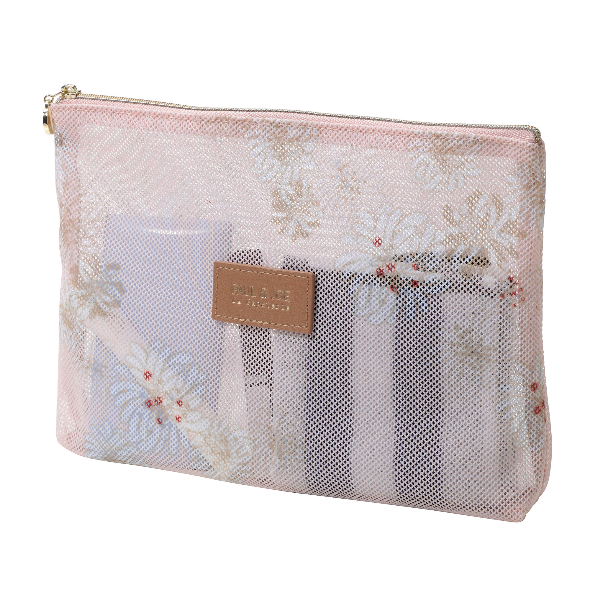 PAUL&JOE「プリントメッシュフラットポーチ／ポール＆ジョー」|ポーチ|