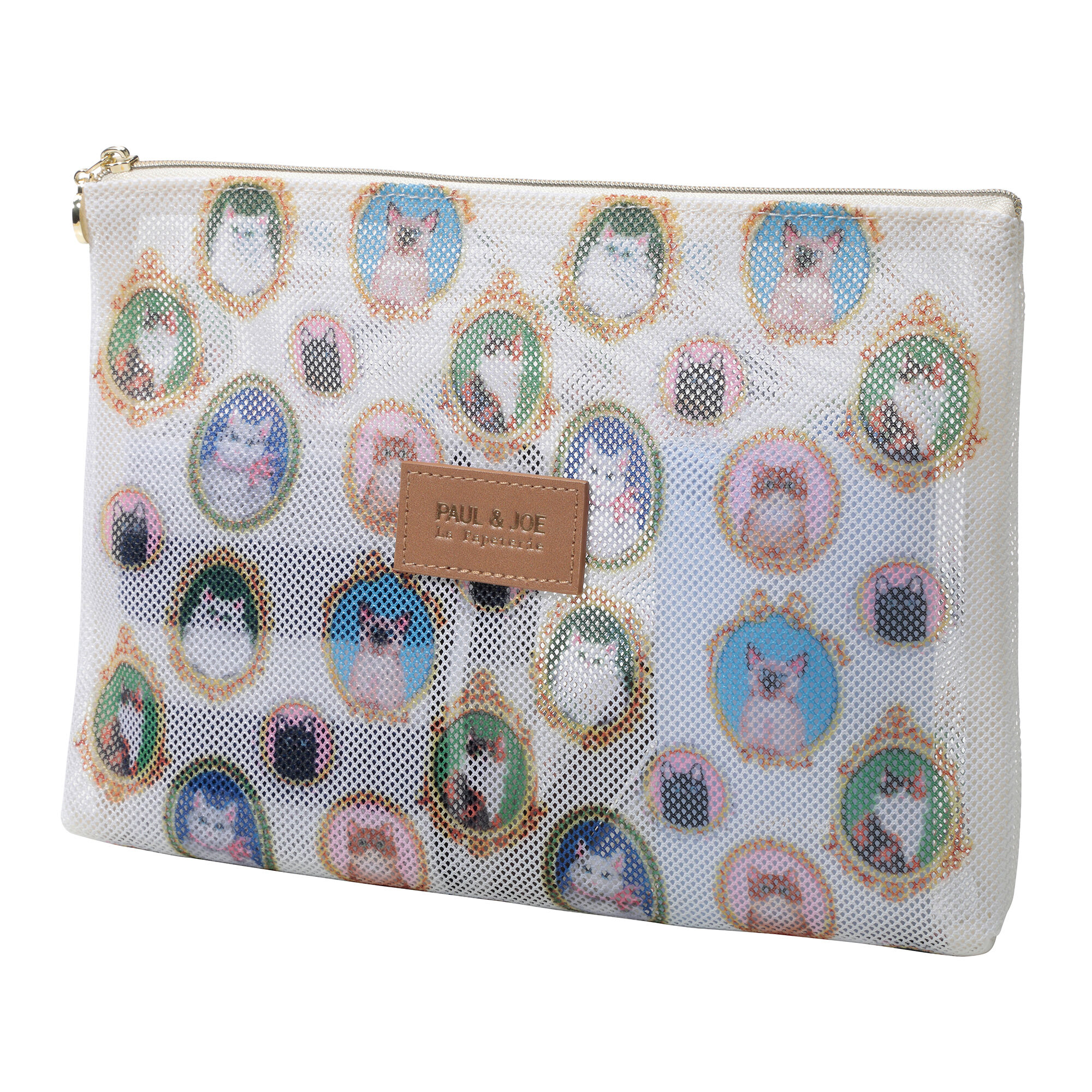 PAUL&JOE「プリントメッシュフラットポーチ／ポール＆ジョー」|ポーチ|