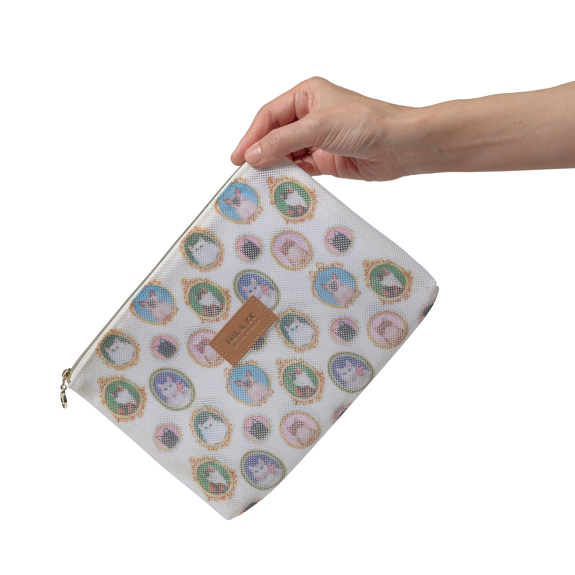 PAUL&JOE「プリントメッシュフラットポーチ／ポール＆ジョー」|ポーチ|