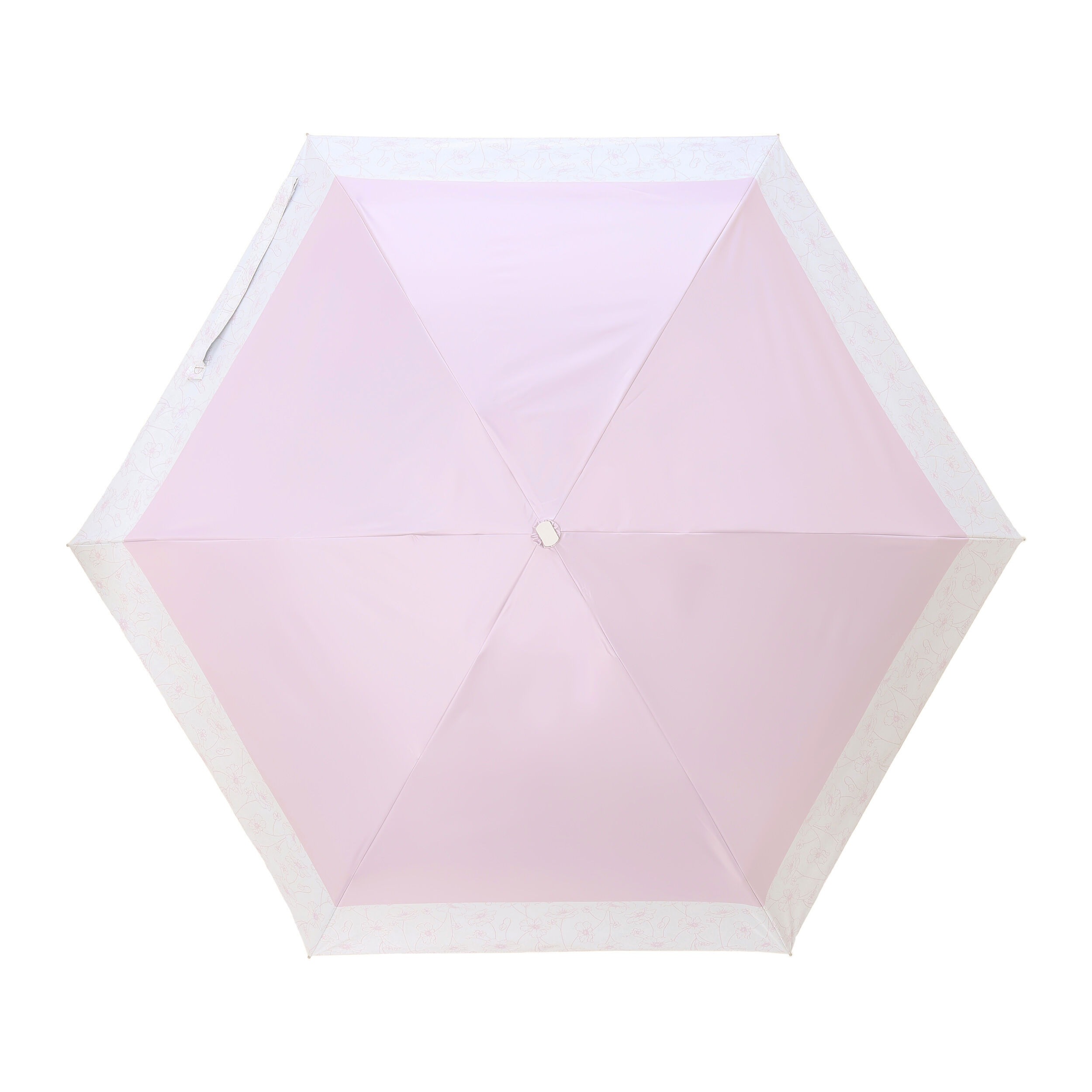  「ラインフラワーボーダー軽量ミニ／アンブレラ／ショート」|傘|パープル