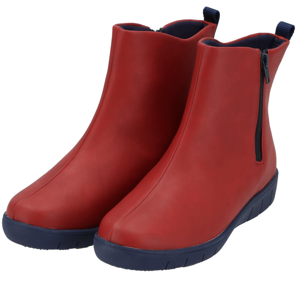 BACKYARD FAMILY「レインブーツ レディース ショート 通販 おしゃれ かわいい 撥水 はっ水 歩きやすい カラフル」|レインシューズ|レッド1