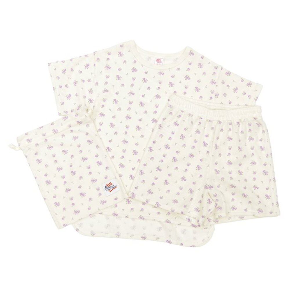 BACKYARD FAMILY「ルームウェア レディース 通販 JEMORGAN ジェーイーモーガン ショートパンツ 花柄 半袖」|ルームウェア|パープル1