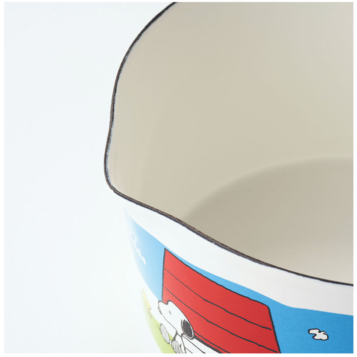 BACKYARD FAMILY「ホーロー ミルクパン スヌーピー 通販 ホーロー鍋 直火 琺瑯鍋 15cm 可愛い かわいい 琺瑯」|食器・キッチングッズ|
