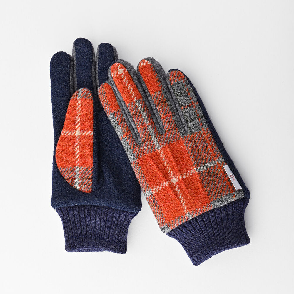 BACKYARD FAMILY「ハリスツイード 手袋 メンズ 通販 Harris Tweed グローブ 手ぶくろ」|手袋|オレンジ1