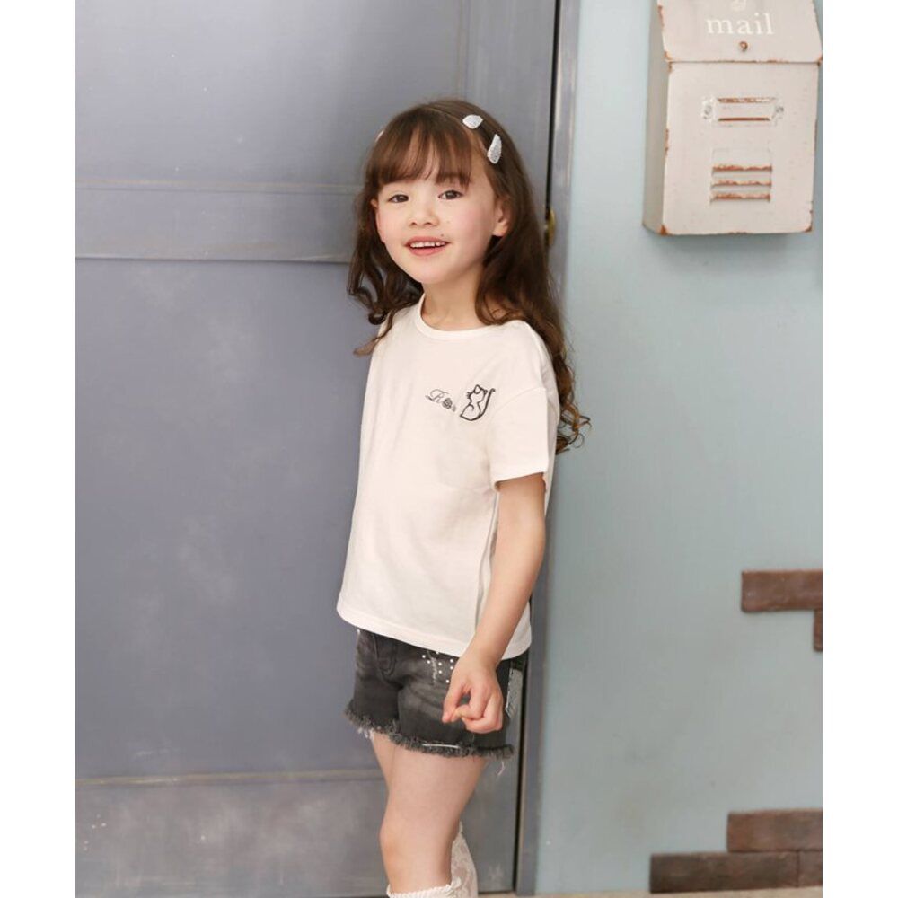 BACKYARD FAMILY「キッズ Tシャツ 半袖 女の子 通販 カットソー 73062401 半袖Tシャツ 夏服 ねこ 猫」|その他|ホワイト1