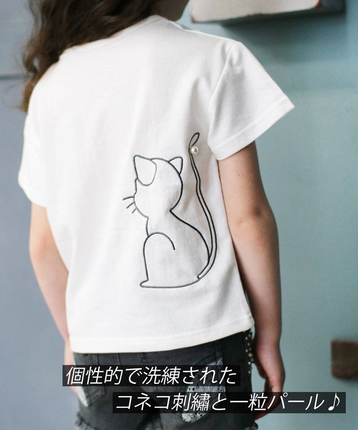 BACKYARD FAMILY「キッズ Tシャツ 半袖 女の子 通販 カットソー 73062401 半袖Tシャツ 夏服 ねこ 猫」|その他|
