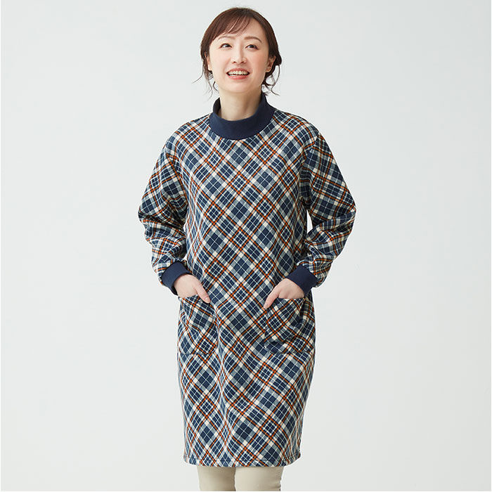 BACKYARD FAMILY「チュニック 長袖 裏起毛 通販 ロングチュニック 長袖チュニック レディース 割烹着 かぶるだけ」|その他|