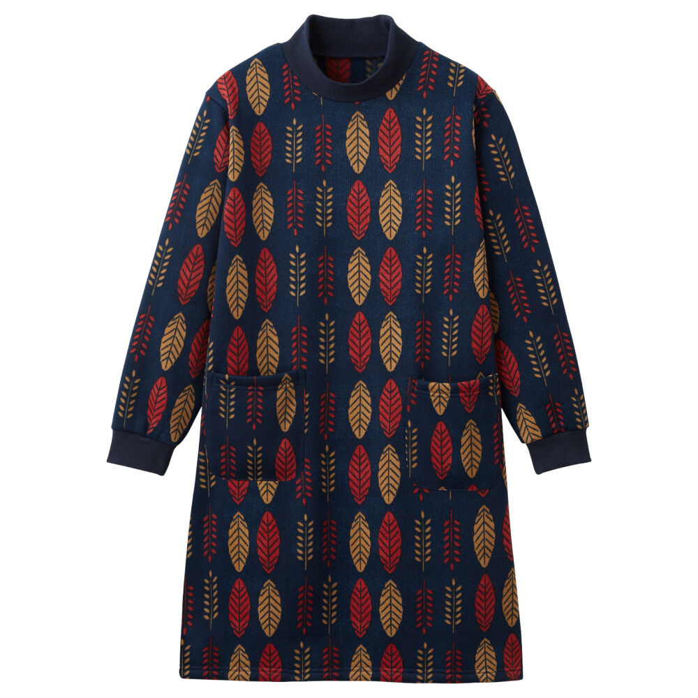 BACKYARD FAMILY「チュニック 長袖 裏起毛 通販 ロングチュニック 長袖チュニック レディース 割烹着 かぶるだけ」|その他|ブルー2