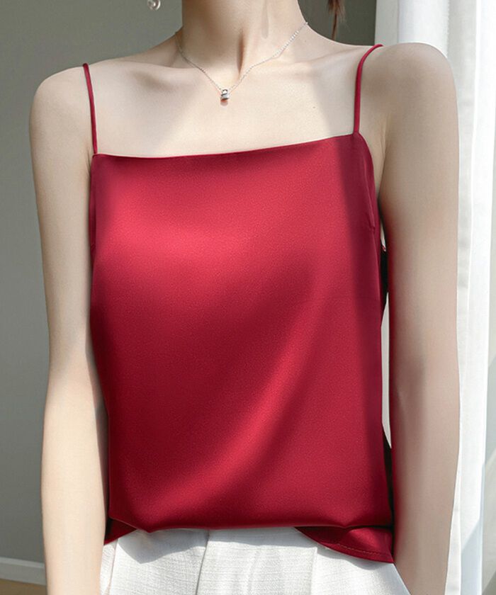 BACKYARD FAMILY「キャミソール カップなし 通販 サテン キャミ サテンキャミ さらさら 透けにくい レディース」|その他|