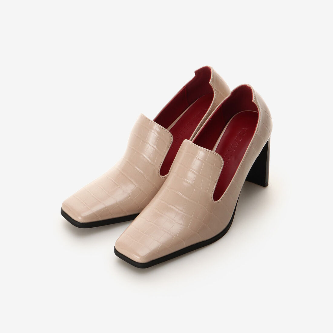 Samantha Vega「スクエアトゥクロコパンプス」|その他|グレージュ