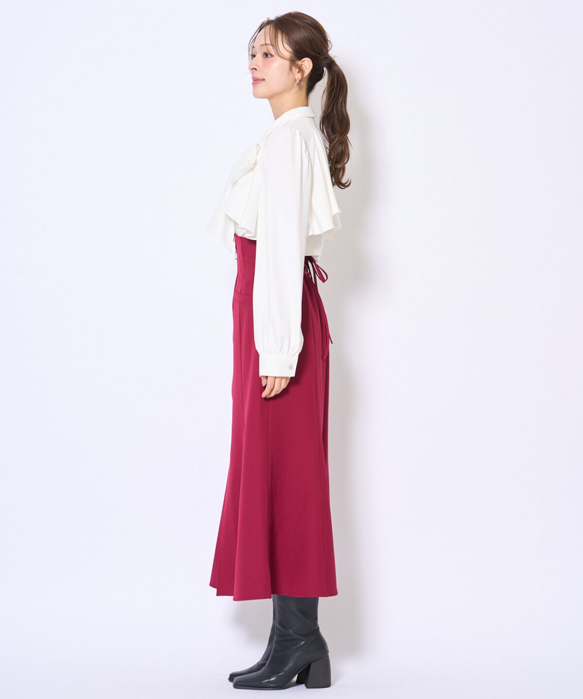 アンドクチュール「フロントZIPマーメイドスカート」|フレア|