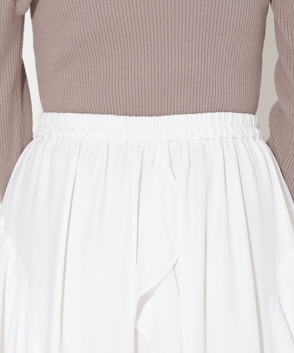 アンドクチュール「ラッフル切替フレアスカート」|フレア|