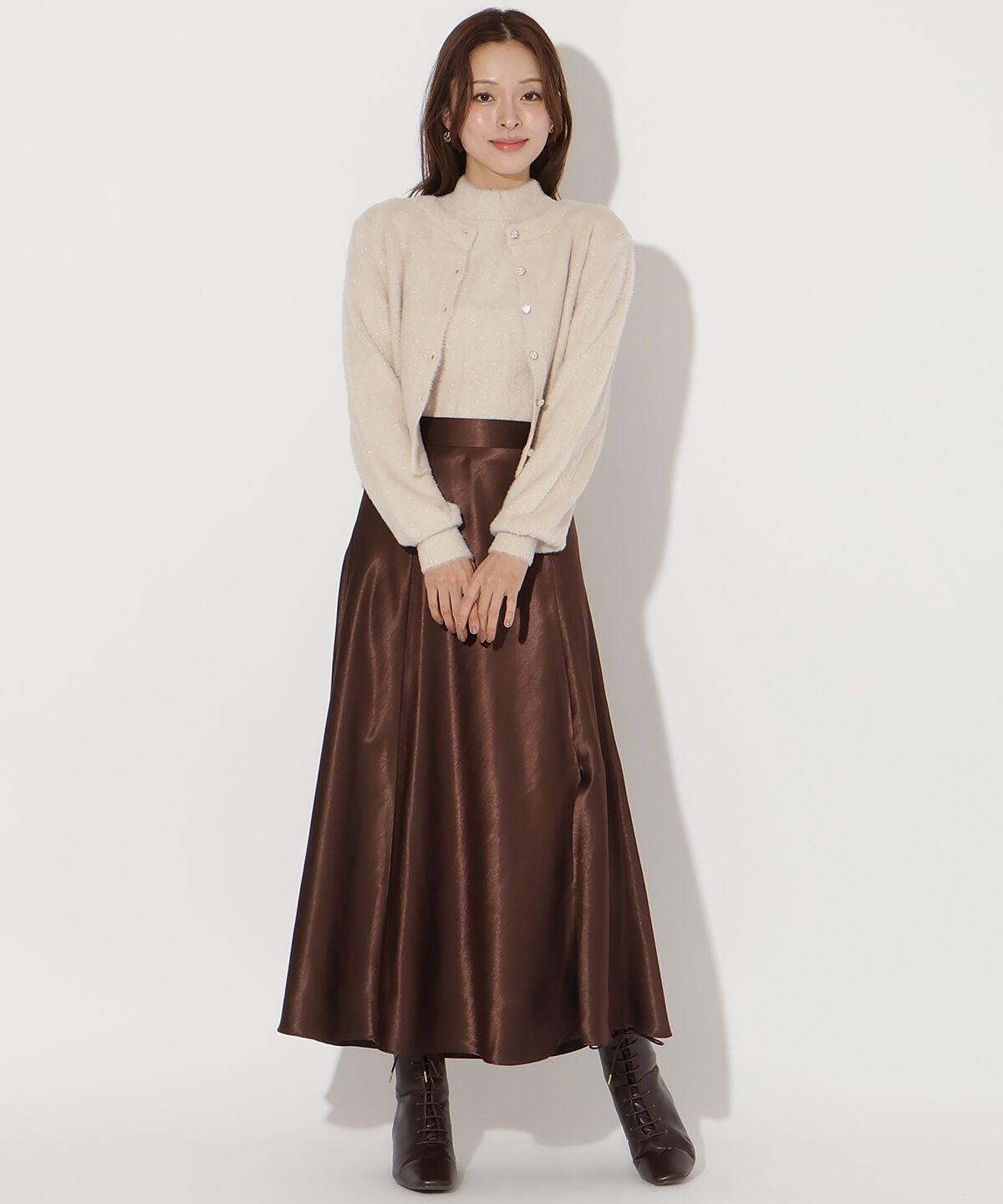 アンドクチュール「フェザーニットアンサンブル」|カーディガン|