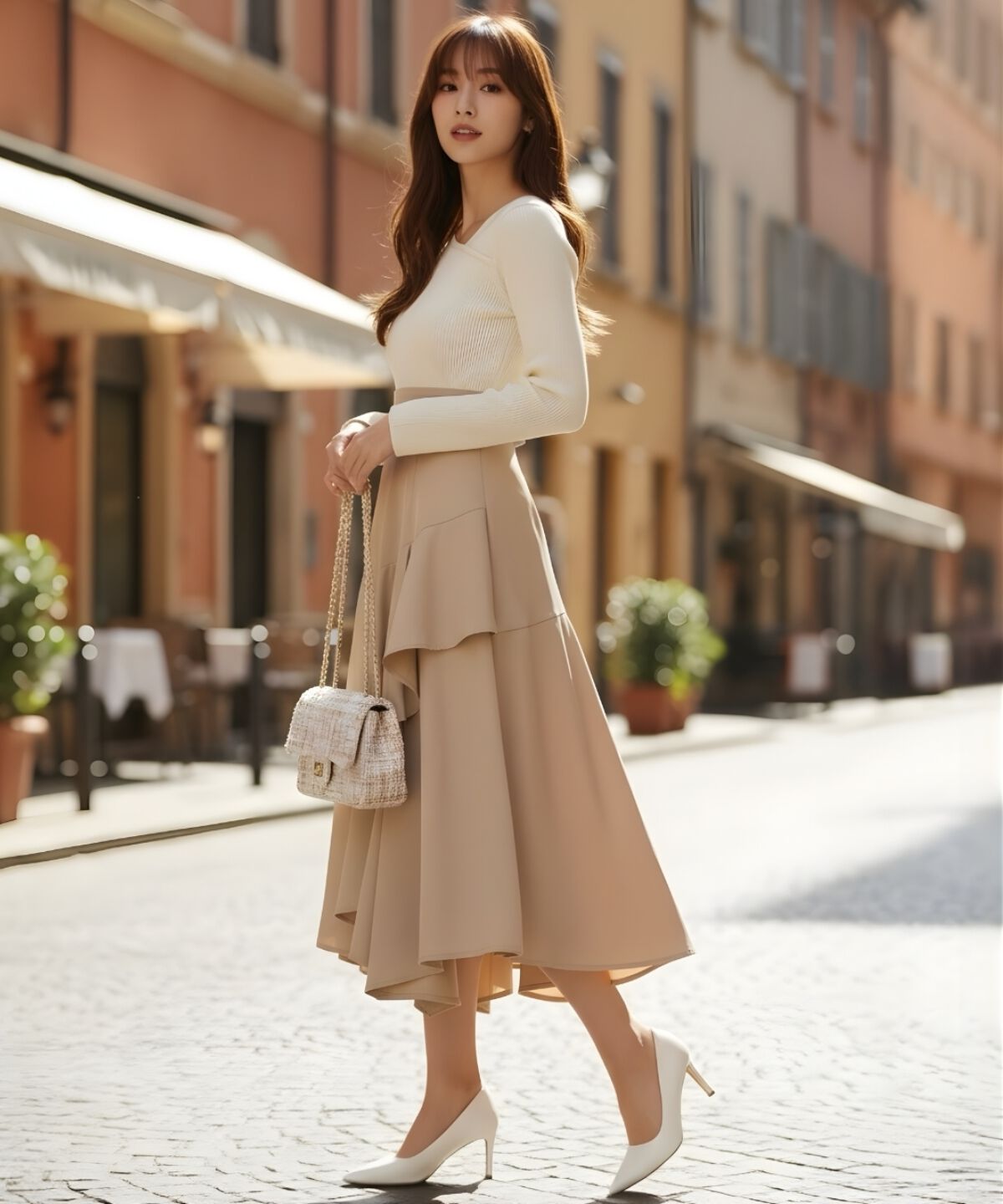 アンドクチュール「アシメスカートドッキングワンピース」|ワンピース|ﾗｲﾄﾍﾞｰｼﾞｭ