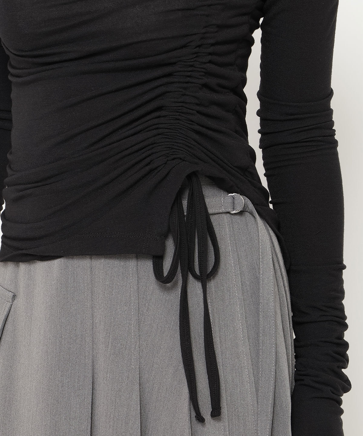 REDYAZEL「シャーリングリボンアシメトップス」|Tシャツ・カットソー|