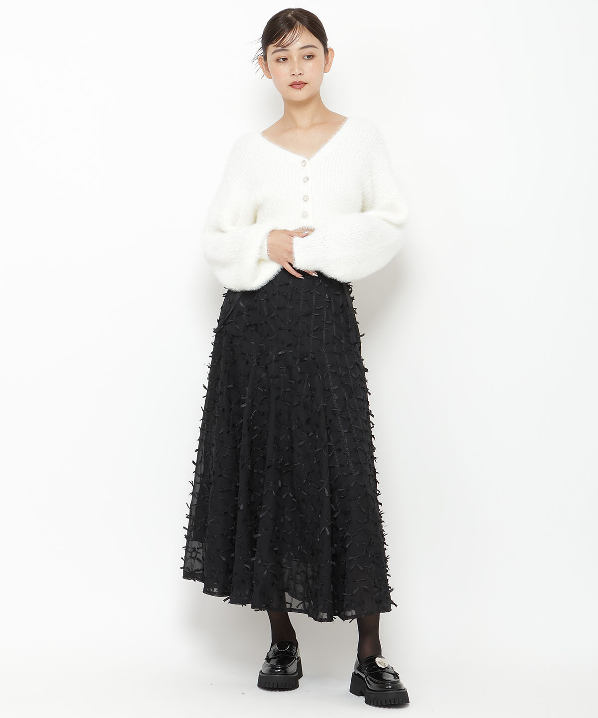 REDYAZEL「フェザーニットカーディガン」|カーディガン|