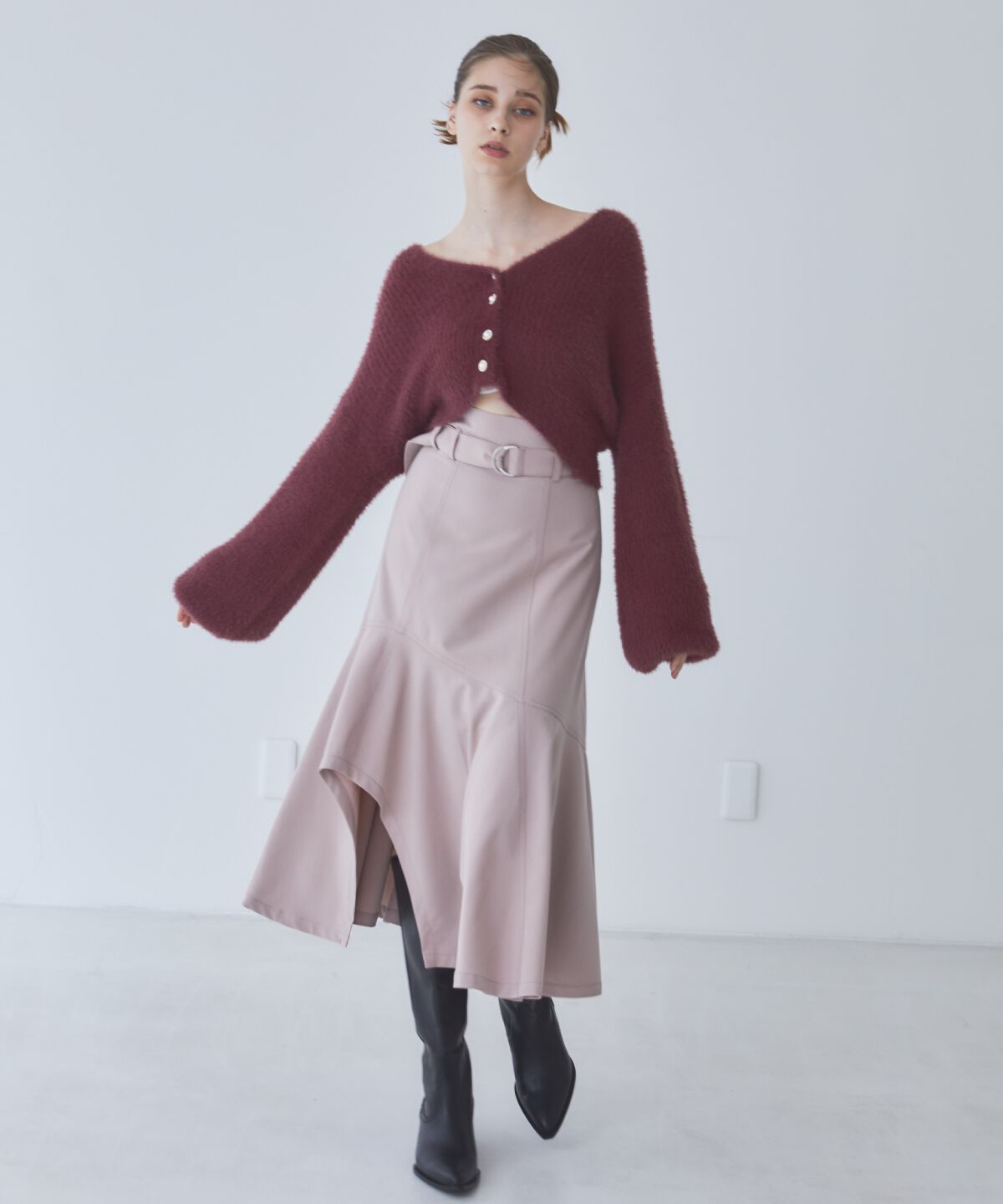 REDYAZEL「フェザーニットカーディガン」|カーディガン|