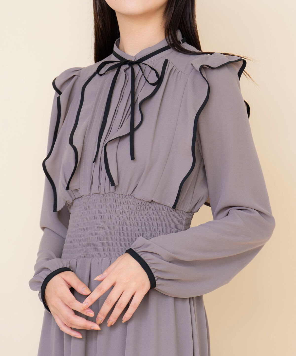 REDYAZEL「バイカラーフリルワンピース」|ワンピース|