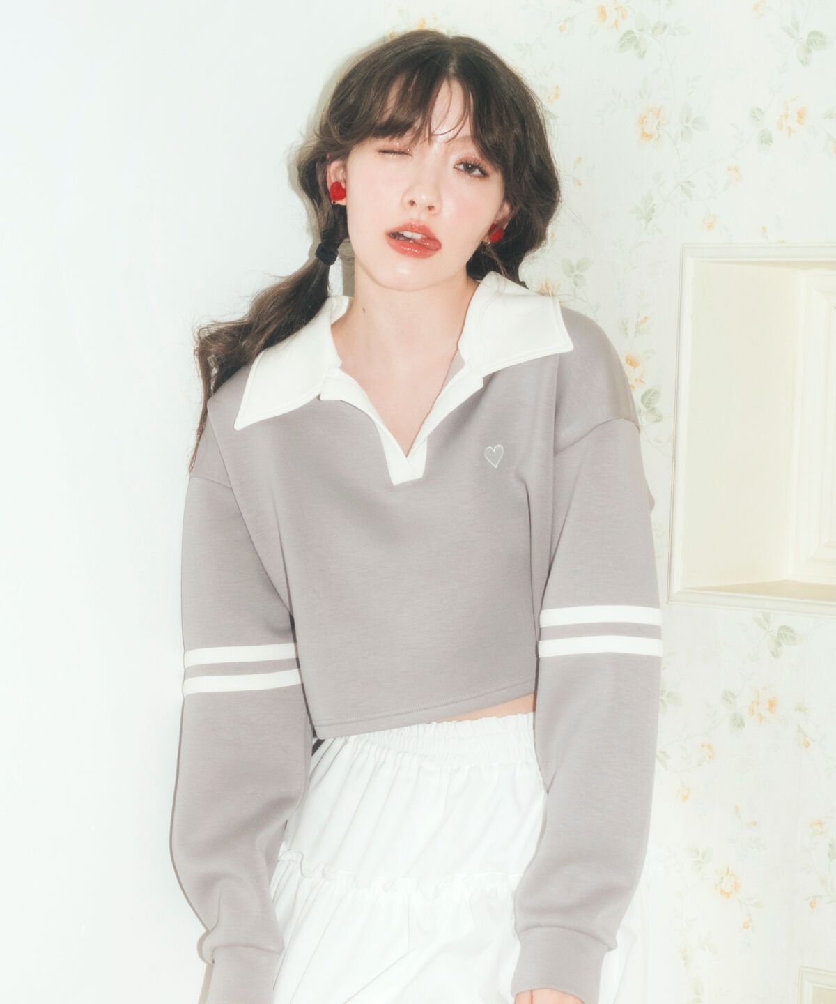 REDYAZEL「ハート刺繍ラガートップス」|Tシャツ・カットソー|