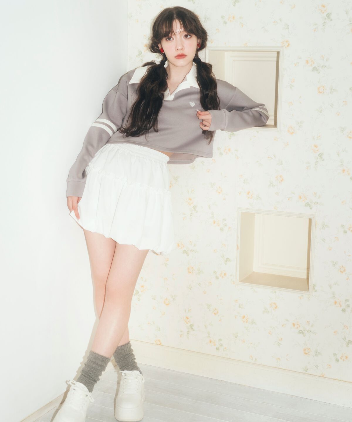 REDYAZEL「ハート刺繍ラガートップス」|Tシャツ・カットソー|